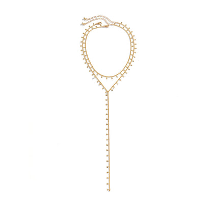 Minimalistic Water Drops Tassel Double-layer Necklace