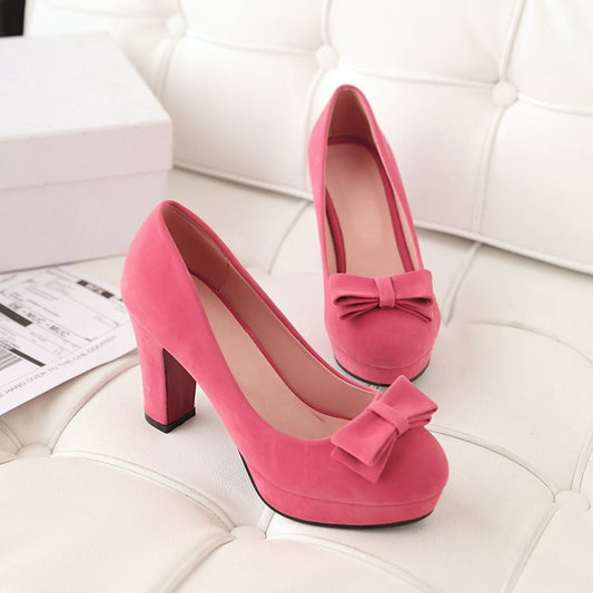 Platform With A Bow High Heels