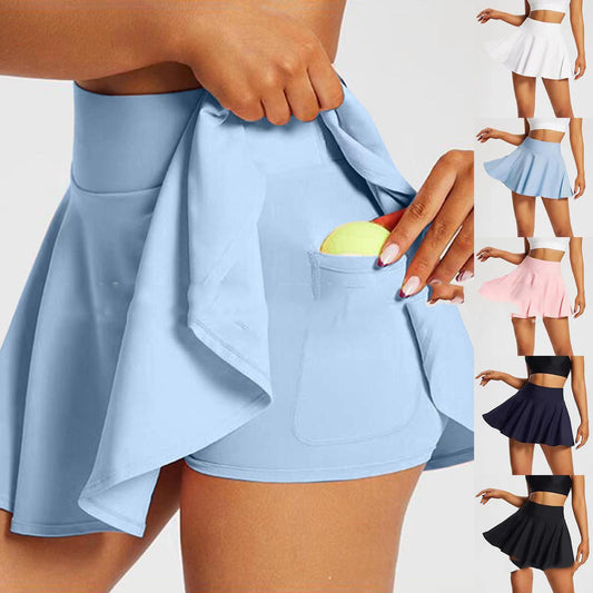 Tennis Style Anti-exposure Fitness Mini Skirt