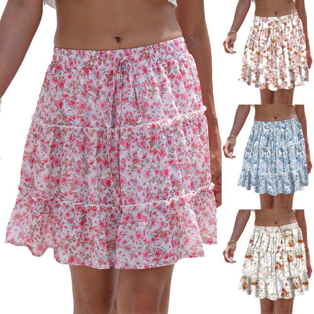 Stitching Floral Skirt