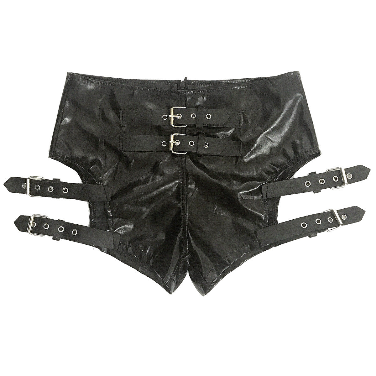 Fashion Tight Fit Patent Leather Stretch Shorts