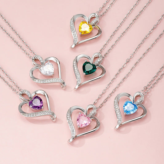 Dignified Pendant Heart-shaped Birthstones