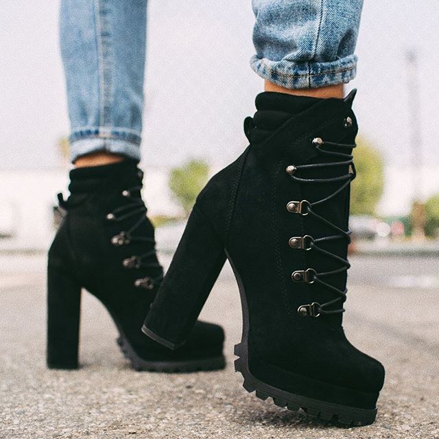 Table Suede Ankle Boots High Heels