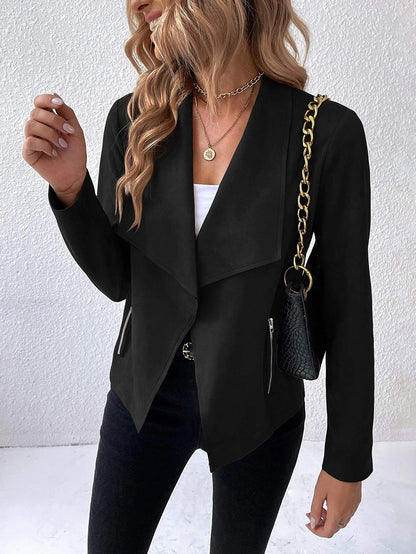 Trendy Fashion Zipper Short Suede Women's Jacket