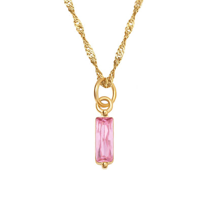 Color Twelve Birthstone Necklace Electroplating