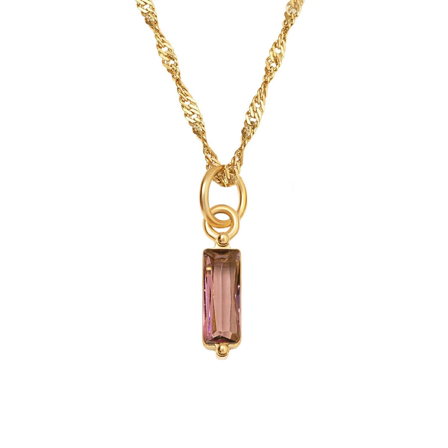 Color Twelve Birthstone Necklace Electroplating