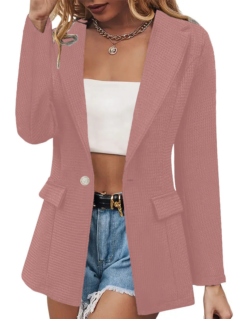 Fashion Casual Solid Color Long Sleeve Blazer