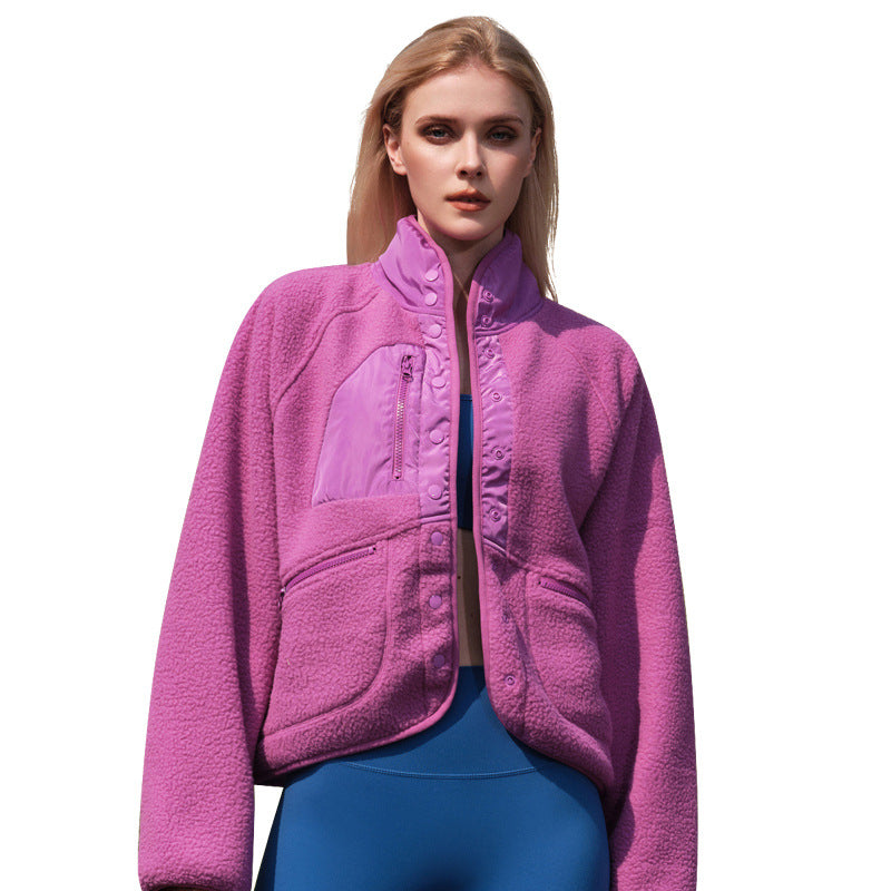 Women's Pink Polar Fleece Sports Sweater Jacket