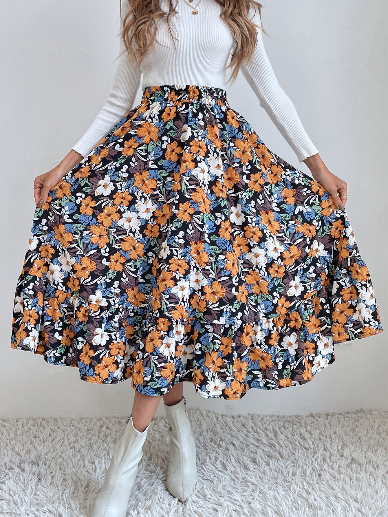 Casual Leopard Print Simple Slim Skirt