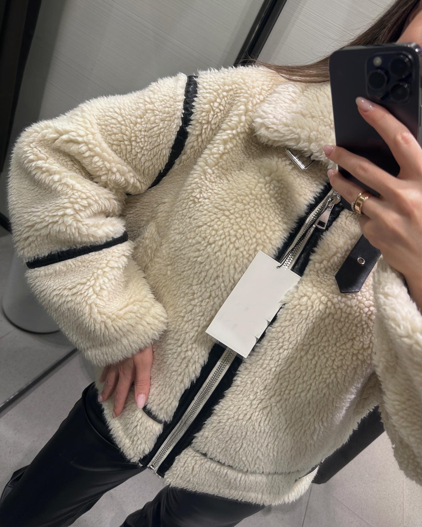 Women's Faux Fur Wool Effect Jacket