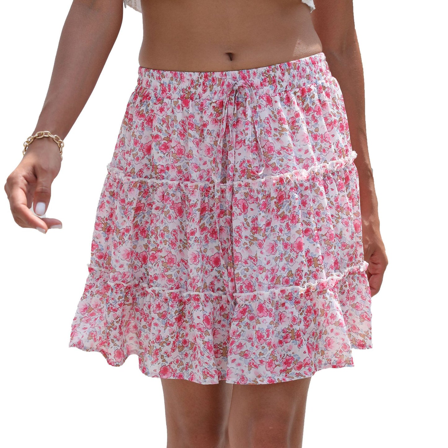 Stitching Floral Skirt
