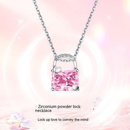 Sterling Silver Necklace Fashion Lock Head