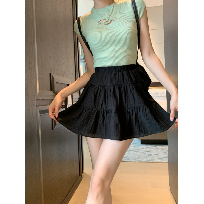 Short Fashionable All-match Mini Skirt With Safety Pants