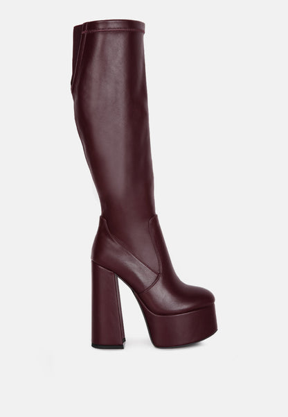 Coraline High Block Heeled Calf Boots-5