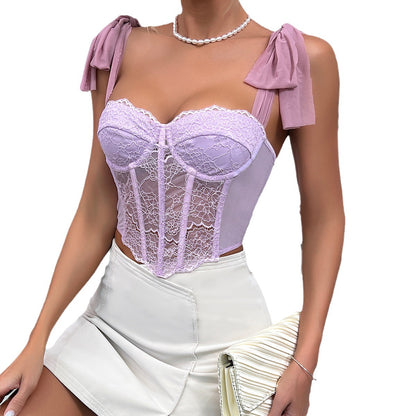 Corset Top Pure Desire Steel Ring Fishbone Cutout Sling