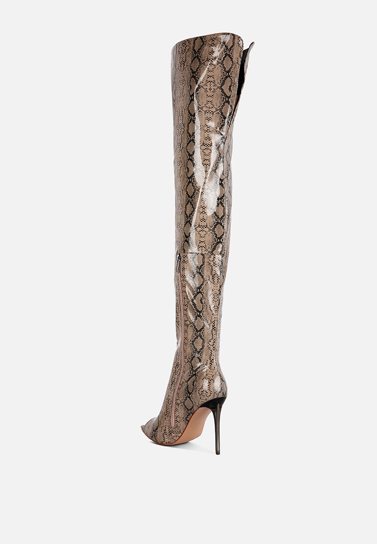 high drama snake print stiletto long boots-8