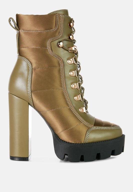 scotch high heel quilted satin biker boots-0