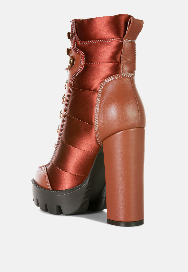 scotch high heel quilted satin biker boots-7