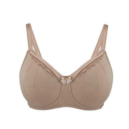 Warm Golden-Supportive Non-Wired Silk & Organic Cotton Full Cup Bra with removable paddings-1