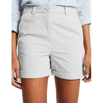 Ladies Pure Cotton Roll Up Chino Shorts-3