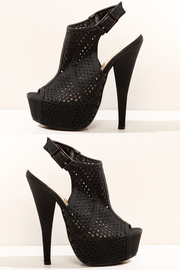 3423-1 latticed platform heels - black-2
