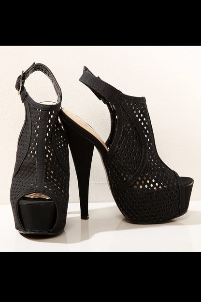 3423-1 latticed platform heels - black-1
