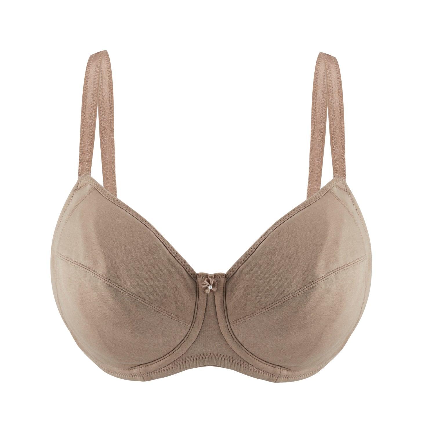 Warm Golden-Underwired Silk & Organic Cotton Full Cup Bra with removable paddings-1