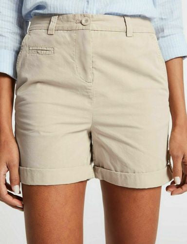 Ladies Pure Cotton Roll Up Chino Shorts-8