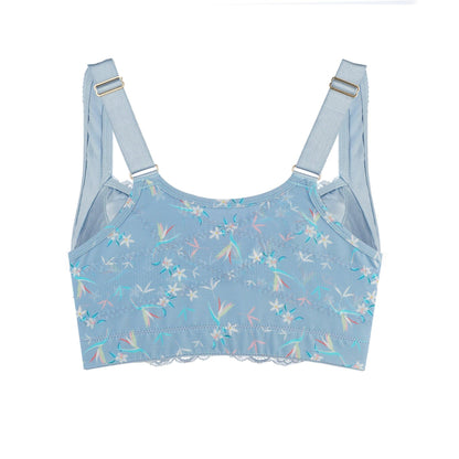 Back Support Silk & Organic Cotton Sports Bra (Floral Spritz & Lily white)-2