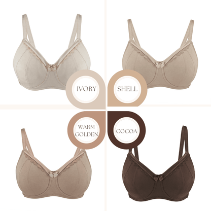 Warm Golden-Supportive Non-Wired Silk & Organic Cotton Full Cup Bra with removable paddings-7