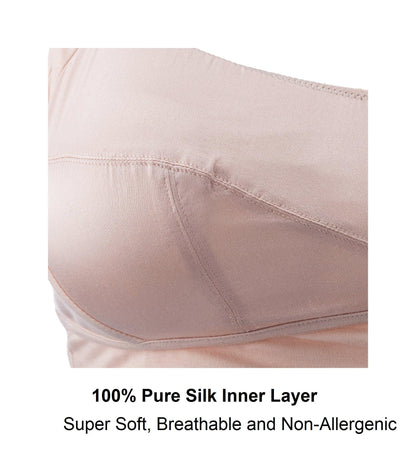 Ornate- Comfort Silk & Organic Cotton Non Wired Bra in Peach Pink-5