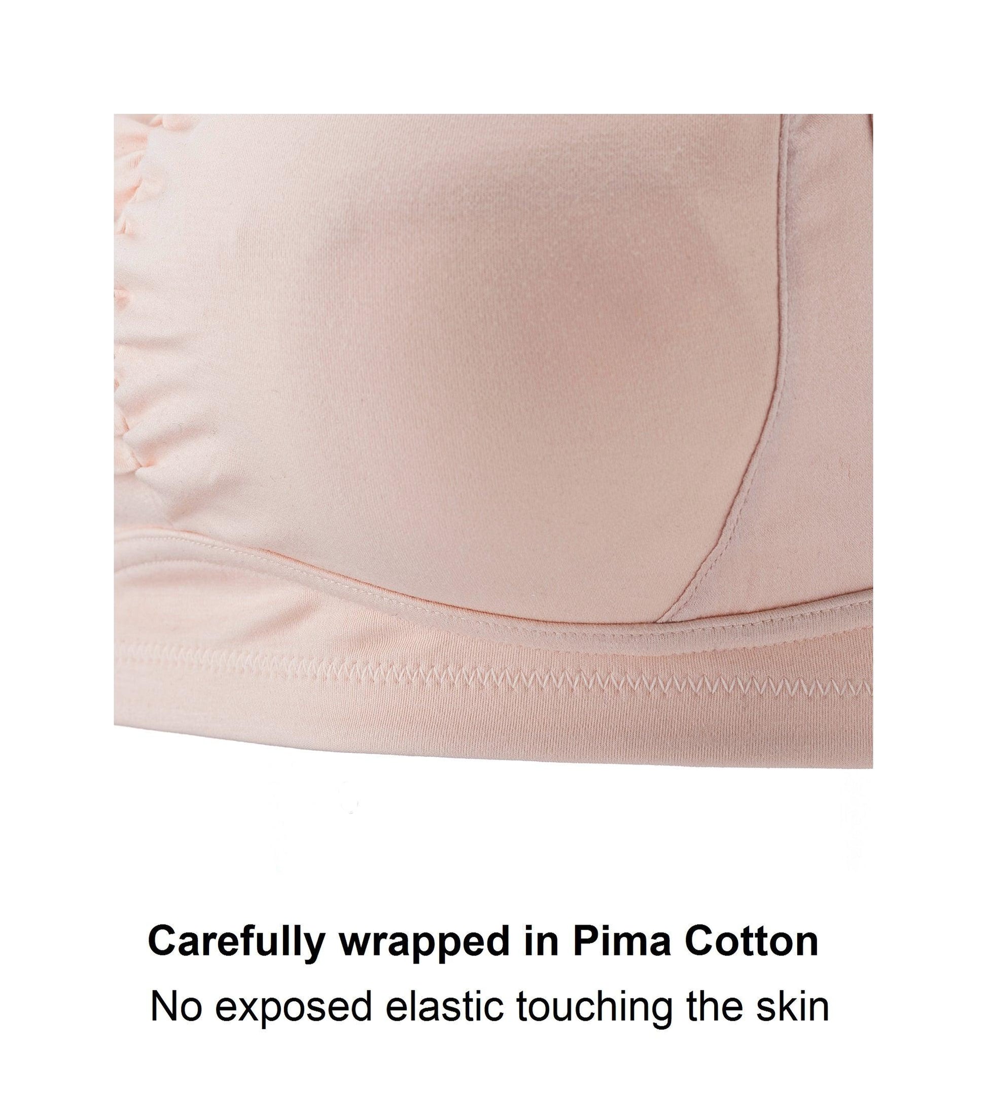 Ornate- Comfort Silk & Organic Cotton Non Wired Bra in Peach Pink-6