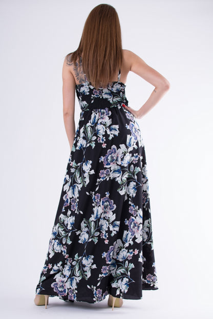 EVA & LOLA FLOWERS DRESS ROYAL BLACK 58008-1-3