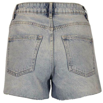 Women's Light Wash ripped Denim Shorts Hot Pants-1