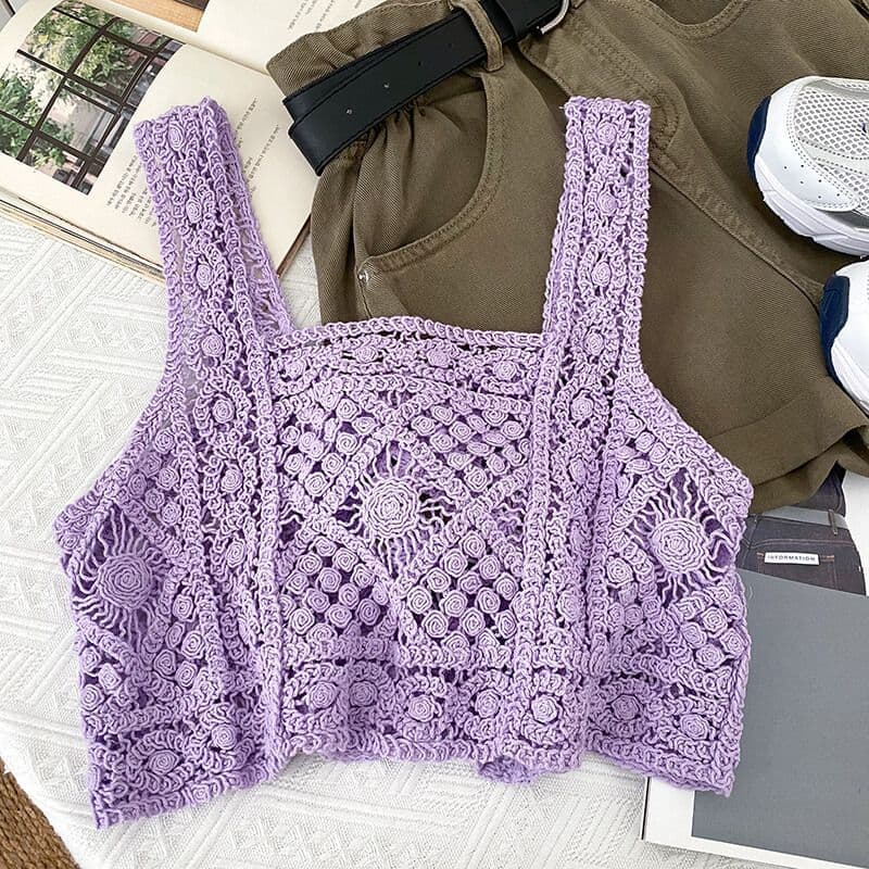 Crochet crop top retro