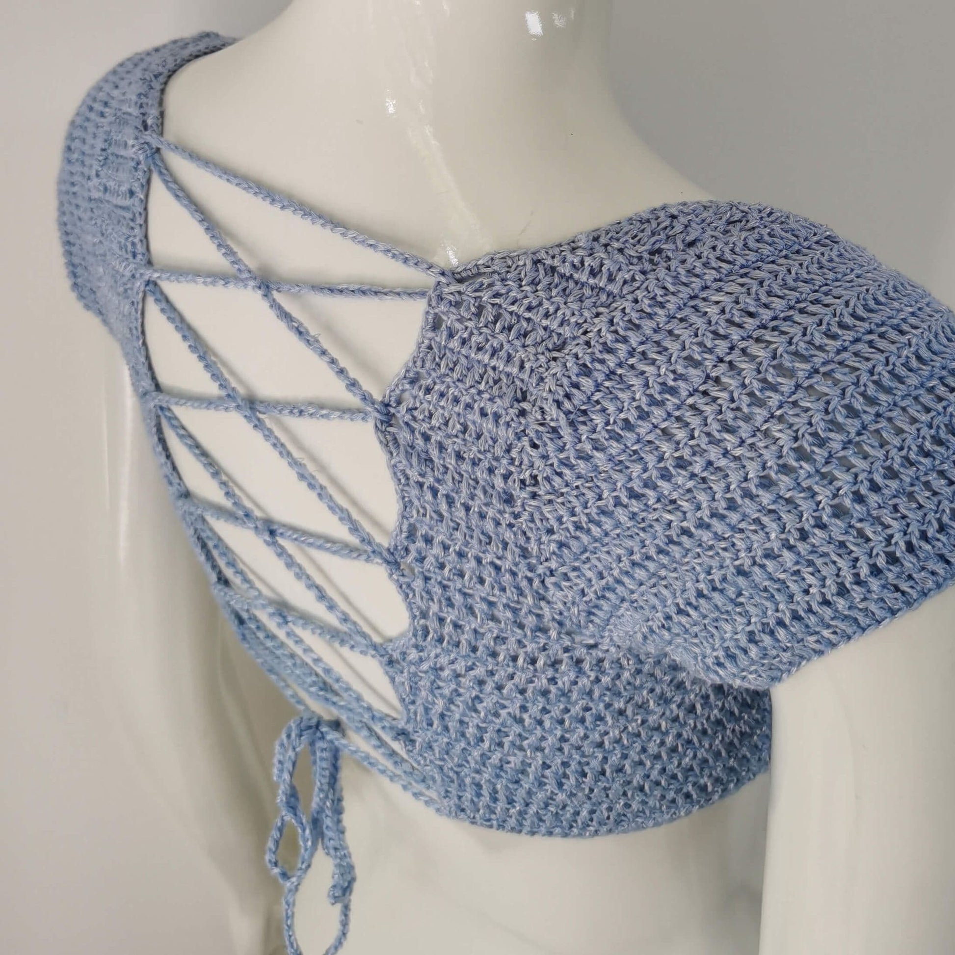 Crochet croptop sleeveless corset