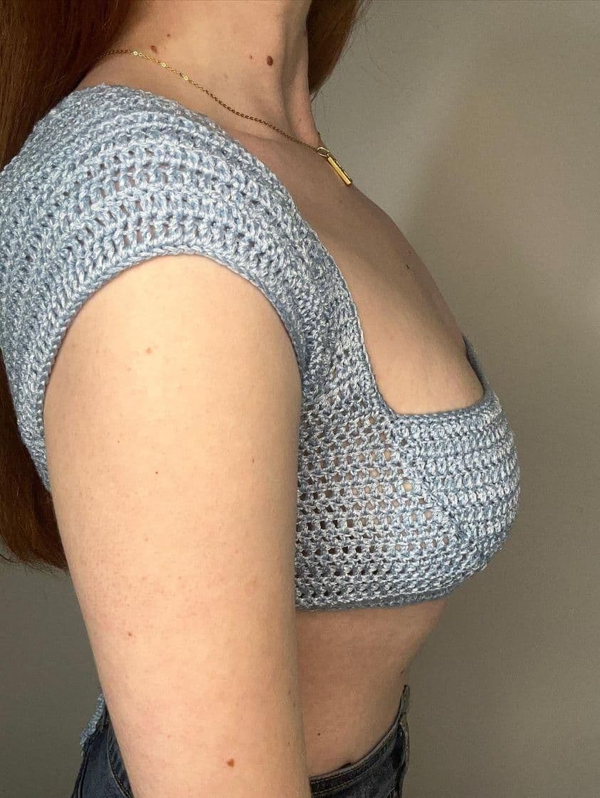 Crochet croptop sleeveless corset