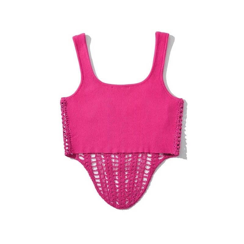 Crochet top corset pink