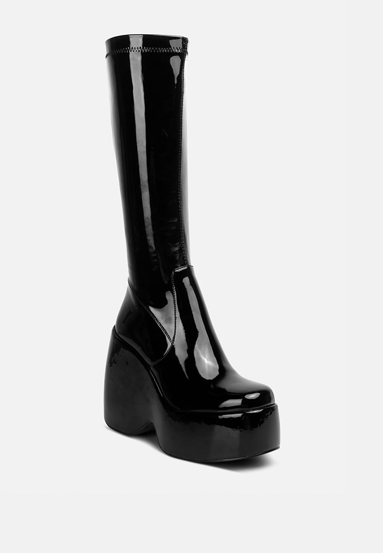 dirty dance patent high platfrom calf boots-12