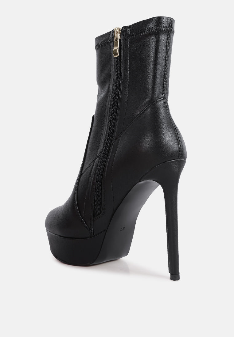 rossetti stretch pu high heel ankle boots-12