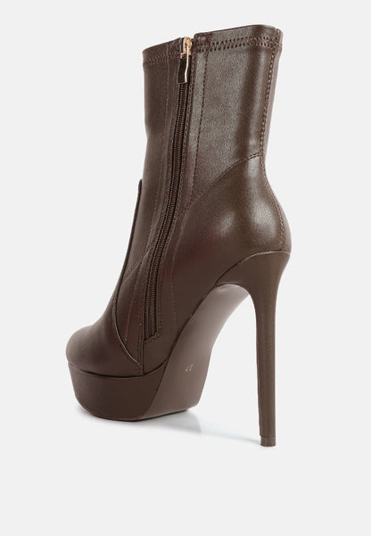 rossetti stretch pu high heel ankle boots-2