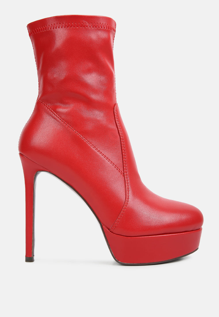 rossetti stretch pu high heel ankle boots-5