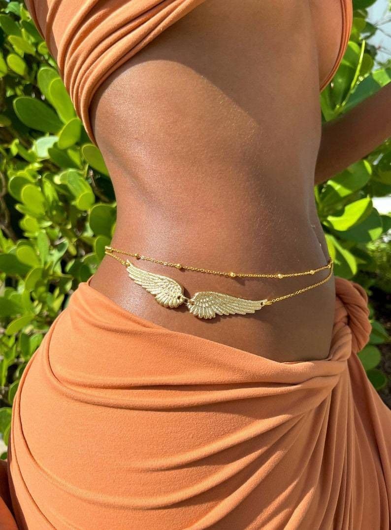 Waist and Belly Chain Angel Wings